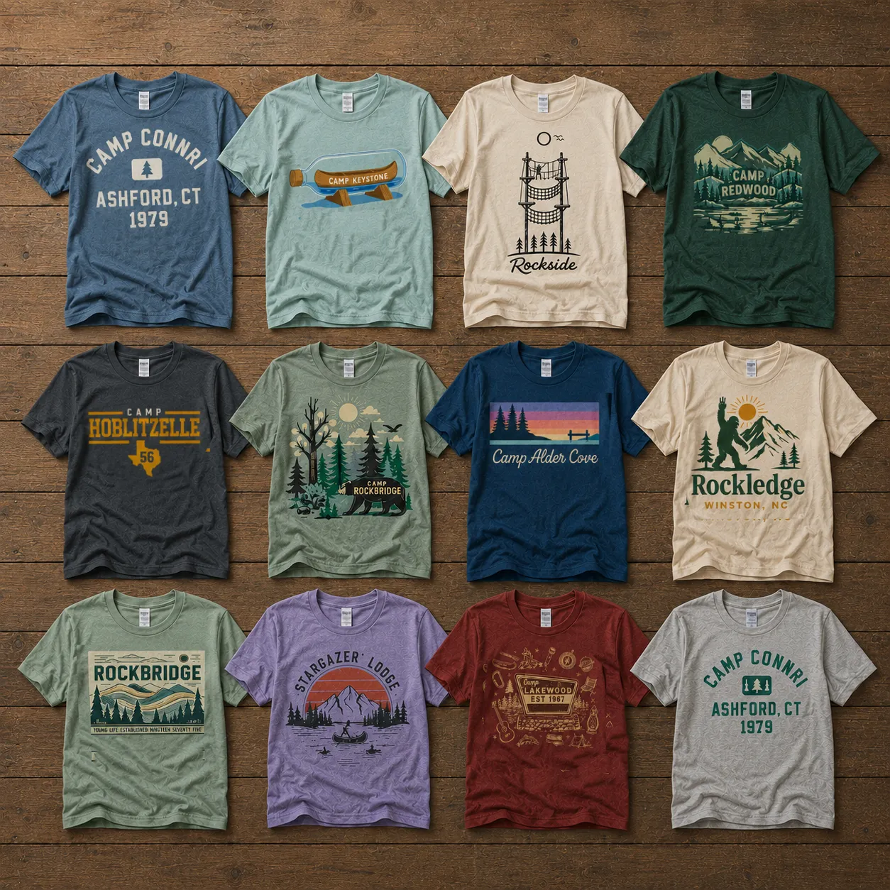 Pre-made tee designs collage